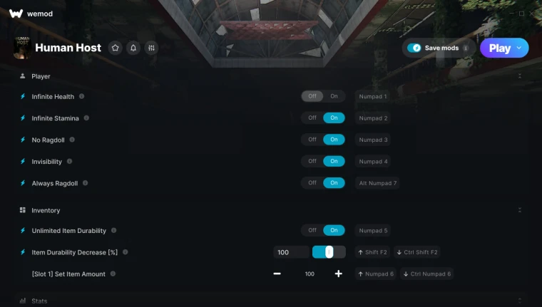 Human Host — Трейнер +25 от WeMod: здоровье, выносливость, еда и многое другое