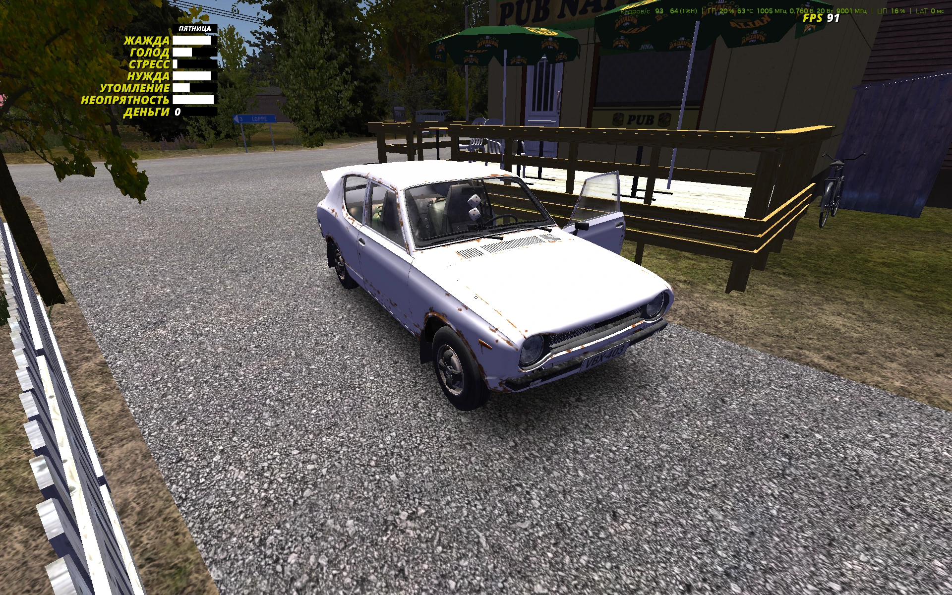 My Summer Car: Сохранение — Ржавая Satsuma с номерами [Готовый Save]