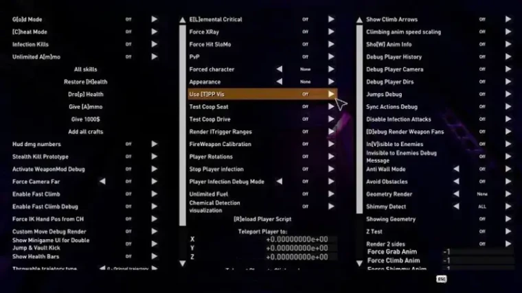 Dying Light 2: Stay Human "Developer Menu Unlocker — Активация меню разработчика [1.0] {MrModder0}"