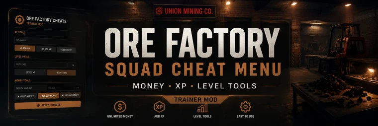 Ore Factory Squad — Чит-меню v1.0 | Мод от SnowCustoms