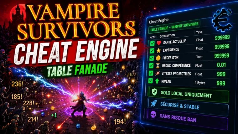 Vampire Survivors — Таблица +6 для Cheat Engine | Редактор игрока и предметов от Pampulilu